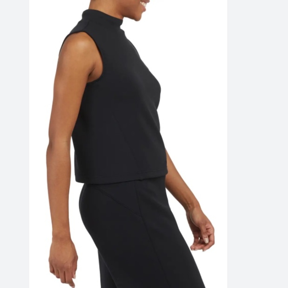 SPANX AirEssentials Mock Neck Crop Top Black XL - Picture 7 of 16